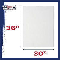 U.S. Art Supply 30 x 36 inch Stretched Canvas 12-Ounce Primed 3-Pack - Professional White Blank 3/4" Profile Heavy-Weight Gesso Acid Free Bulk Pack - Painting, Acrylic Pouring, Oil Paint - Arteztik
