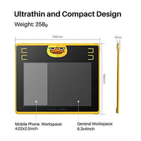 Huion HS64 - Tableta gráfica de dibujo (6,3 pulgadas x 4 pulgadas, sin batería, dispositivos Android compatibles con 8192 presión de lápiz (edición especial) - Arteztik