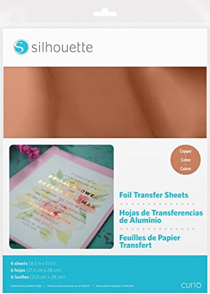 Silhouette America Silhouette - Hojas de transferencia de papel de aluminio, 8.5 x 11.0 in, 6 unidades, color cobre - Arteztik