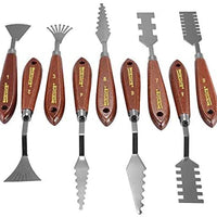 Bestgle - Juego de cuchillos de paleta de acero inoxidable flexible con espátulas para pintura artística y aceites, acrílicos, manualidades, madera y acero inoxidable, M - Arteztik