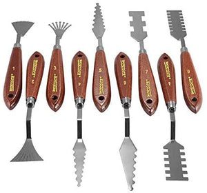 Bestgle - Juego de cuchillos de paleta de acero inoxidable flexible con espátulas para pintura artística y aceites, acrílicos, manualidades, madera y acero inoxidable, M - Arteztik