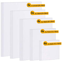 Paneles de lona – Paquete multi, 100% algodón, 4 x 4, 5 x 7, 8 x 10, 9 x 12, 11 x 14 pulgadas, paquete de 18 0.118 in de grosor - Arteztik
