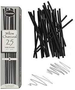 Global Art Materials carbonilla de sauce para artistas, Negro, Assorted - Arteztik