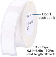 Label Maker Tape NIIMBOT D11 0.47"1.6" Adapted Label Print Paper Standard Laminated Office Labeling Tape Replacement for D11 Handheld Label Machine Waterproof Tear Proof 1 Roll 160 Pcs (White) - Arteztik
