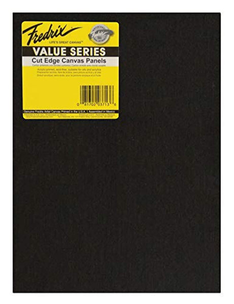 Panel de lona de Fredrix 37221, 2.13 in de altura, 10 in de ancho, 8 in de longitud, 25 unidades, color negro. - Arteztik
