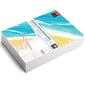 HappyHapi - Lote de 20 paneles de lienzo en blanco de 8.7 x 11.8 in para pintura, tableros de lona de calidad profesional sin ácidos, 100% algodón con núcleo de tablero reciclado - Arteztik