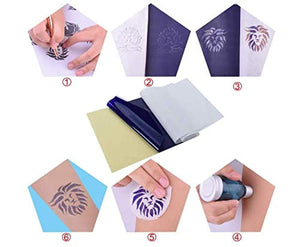 10 hojas de 4 capas de papel de transferencia de tatuaje profesional para manualidades, tatuajes, tatuajes, suministros - Arteztik