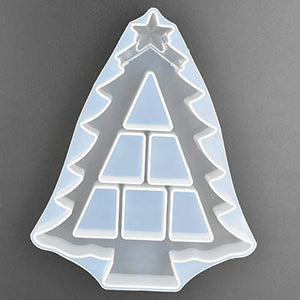 1 molde de resina epoxi con forma de árbol de Navidad pequeño para manualidades, hecho a mano, molde de silicona, tamaño 2.0 x 2.4 in - Arteztik