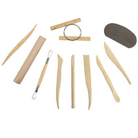 DUJEN Juego de 10 herramientas de arcilla de cerámica, juego de herramientas de modelado de madera para esculpir cera, herramientas de limpieza para tallar ceras de cerámica - Arteztik
