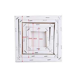 Pralb - Juego de 16 paneles de lienzo de 4 tamaños para pintura de arte (3 pulgadas/4 pulgadas/5 pulgadas/6 pulgadas/4 de cada uno) - Arteztik