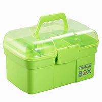 Kinsorcai Caja de almacenamiento de plástico de 11.0 in con bandeja extraíble, organizador multiusos y estuche de almacenamiento para arte y cosméticos (verde) - Arteztik
