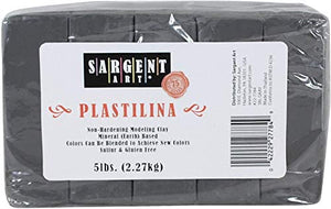 Sargent Art Plastilina arcilla de modelado, 5 libras, color gris - Arteztik