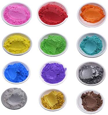 Mica Powder Set de pigmento de resina epoxi para hacer jabón de bricolaje, bomba de baño, colorante de uñas, arte de sombra de ojos, colorante (0.18 oz, 24 colores) - Arteztik