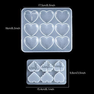 iSuperb - 1 juego de moldes de resina para moldes de silicona con forma de corazón para moldeado de silicona - Arteztik