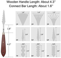 Juego de 14 cuchillos de paleta de acero inoxidable con espátula, accesorios de arte profesional con mango de madera para pintura de aceite o acrílico y mezcla de colores - Arteztik
