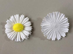 50 piezas decoradas en Tailandia. Daisy - Mini flores de papel de morera de 2 capas para manualidades, álbumes de recortes, tarjetas de boda, accesorios, adornos, tamaño 1.2 in - Arteztik