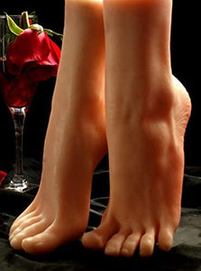 1 par de sandalias de silicona para mujer, tamaño real, para exhibición de pies, con clavo rosa - Arteztik