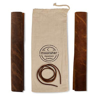 Hojas de piel de piel auténtica para pendientes, cartera de cuero y artesanías – Cuero auténtico de búfalo de grano completo, sin hojas de piel sintética – Marrón oscuro y ruso (2 hojas + cordón de cuero) - Arteztik
