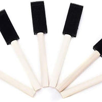 Royee 7 esponjas de pintura de espuma con mango de madera, color negro, 1 pulgada, herramientas de pintura ligeras para acrílicos, manchas, desvanece, pintura, bricolaje, manualidades, accesorios para niños - Arteztik