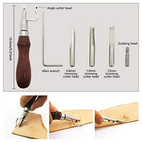 Herramientas y suministros de cuero de artesanía: 26 piezas de herramientas de trabajo de cuero conjunto con punzón ranurador encerado dedal kit para costura punzonado corte costura cuero artesanía fabricación - Arteztik