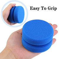 Aodaer - Esponja aplicadora de pintura, 6 unidades, esponja azul para detalles de pintura, se utiliza para manualidades artísticas o cera de coche con bolsa de almacenamiento colgante de malla, azul redondo de 3.1 pulgadas - Arteztik