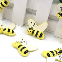 SUPVOX - Abeja de madera autoadhesivo para manualidades, álbumes de recortes, decoración de fiestas, 50 unidades - Arteztik
