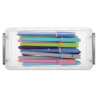 BTSKY Caja de lápices de gran capacidad, organizador de suministros de oficina, caja de almacenamiento de pinceles, lápices de pintura, caja de almacenamiento de acuarela, contenedor de bolígrafos, herramientas de dibujo (6 unidades) - Arteztik
