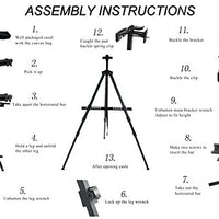 T-SIGN - Caballete de artista reforzado de 66 pulgadas, caballete de metal extrafroso para trípode de aluminio de 53 a 65.4 in, altura ajustable con bolsa portátil para dibujo y visualización de piso/mesa, 2 unidades - Arteztik