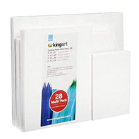 KINGART 830-28 Multi Pack | 28-Pack (7 cada uno-5x7, 8x10, 9x12, 11x14) Paneles de lona, color blanco 28 piezas - Arteztik
