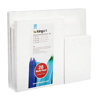 KINGART 830-28 Multi Pack | 28-Pack (7 cada uno-5x7, 8x10, 9x12, 11x14) Paneles de lona, color blanco 28 piezas - Arteztik