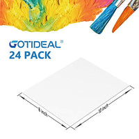 GOTIDEAL - Paneles de lona de 24 unidades, 8.0 x 10.0 in, color blanco profesional, 100% algodón, para pintura, pintura acrílica, pintura al óleo y medios de arte húmedo, lienzo para pintores y principiantes. - Arteztik