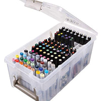 ArtBin Satchel con bandeja de marcador Art & Craft Organizer [1] Estuche de almacenamiento de plástico transparente, 15.25 x 8 x 6.25, translúcido - Arteztik