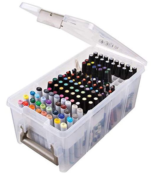 ArtBin Satchel con bandeja de marcador Art & Craft Organizer [1] Estuche de almacenamiento de plástico transparente, 15.25 x 8 x 6.25, translúcido - Arteztik