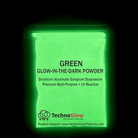 Verde Brilla en la oscuridad & UV Polvo; 100 – 150 micras - Arteztik
