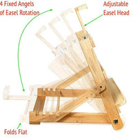 Caballete de estudio de madera de mesa con marco en H de 17 pulgadas de alto – caballete de pintura y exhibición de madera de pino natural, soporta hasta 12 pulgadas, soporte de escritorio resistente - Arteztik
