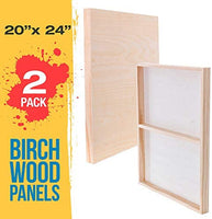 U.S. Art Supply - Tableros de madera de abedul de 18.0 in x 47.9 in de profundidad (2 unidades) - Lienzo de pared de madera de profundidad para artista, pintura de medios mixtos, acrílico, aceite, encáustico - Arteztik
