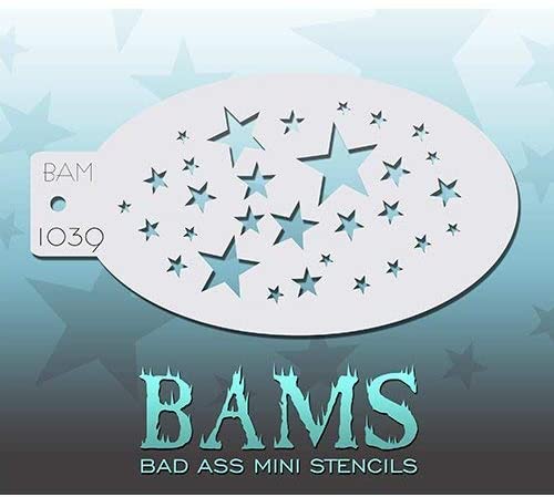 Bad Ass dispersos estrellas Mini Stencil bam1039 - Arteztik