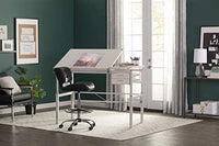 Mesa de trabajo Studio Designs Graphix II. Escritorio de 53.75 x 31.25 x 27-38.75 pulgadas (ancho x diámetro x altura), blanco/gris 10210 - Arteztik
