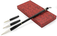 Wancetang - Juego de pinceles de caligrafía para caligrafía, pinceles reemplazables (Jian Hao, tamaño grande, mediano y pequeño) - Arteztik
