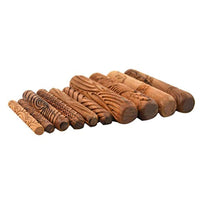 Lzttyee - Juego de 10 rodillos para modelado de arcilla con mango de madera, juego de herramientas de cerámica con varios patrones - Arteztik
