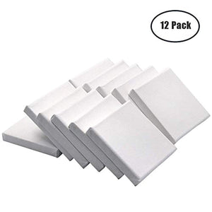 MD comercio paquete de 12 Mini paneles de lona Set para pintar dibujo de manualidades (4 x 4 inch) - Arteztik