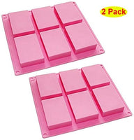 HOSL juego de 3 cubeteras rectangulares planas y básicas de 6 cavidades, molde de silicona para crear jabón casero o para hornear - Arteztik
