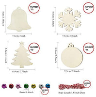 50 adornos de madera sin terminar para decoración navideña y manualidades, 10 estilos de madera sin terminar para decoración de Navidad y manualidades - Arteztik
