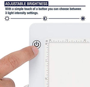 Caja de luz LED para trazado - Nuevo modelo 2020 - Almohadilla de luz ultra fina con brillo ajustable. Viene con cable USB, adaptador, papel de rastreo y clip. - Arteztik