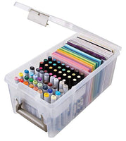 ArtBin Satchel con bandeja de marcador Art & Craft Organizer [1] Estuche de almacenamiento de plástico transparente, 15.25 x 8 x 6.25, translúcido - Arteztik
