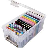 ArtBin Satchel con bandeja de marcador Art & Craft Organizer [1] Estuche de almacenamiento de plástico transparente, 15.25 x 8 x 6.25, translúcido - Arteztik