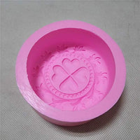 Molde redondo de silicona para jabón, diseño de corazón, hecho a mano, para decoración de tartas de chocolate - Arteztik