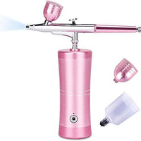 Airbrush Kit, Titoe Portable Handheld Mini Airbrush Compressor Set Kit with Air Brush Spray Gun for Makeup, Cake Decoration, Model Coloring, Manicure, Tattoo, Art Drawing (Pink) - Arteztik