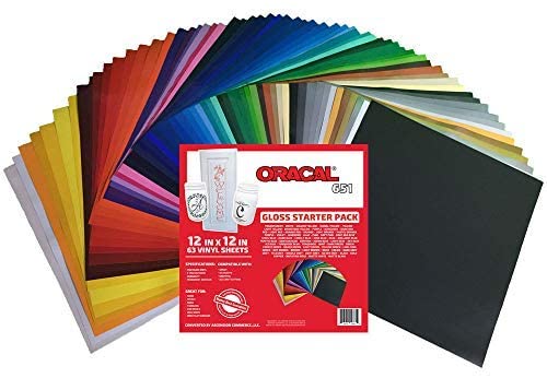 Oracal 651 - Paquete popular: vinilo adhesivo para manualidades para Cricut, Cameo, cortadores, impresoras y calcomanías - Arteztik