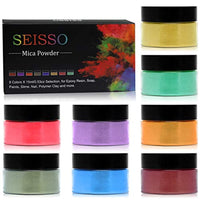 SEISSO 8 colores pigmento en polvo, 15 g/0.53 oz embotellado polvo de mica natural tinte de resina epoxi para limo, bomba de baño, bricolaje jabón vela fabricación, uñas artísticas, manualidades - Arteztik
